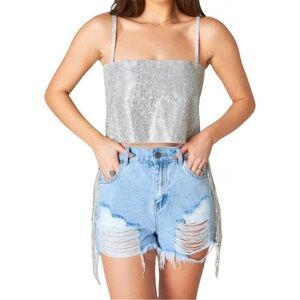Buddy Love Girly Girl Rhinestone Crop Top